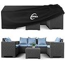 Kipiea 600D Patio Furniture Covers Waterproof Winter, Outdoor Furniture Set Covers for Table Chairs, Heavy-Duty Outdoor Sofa Covers with Anti UV and No Tears, No Fading (98" L x 98" W x 36" H)