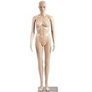 FDW Female Mannequin Torso Dress Form Mannequin Body 69 Inches Adjustable Mannequin Dress Model Full Body Plastic Detachable Mannequin Stand Realistic Display Mannequin Head Metal Base