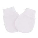 Baby Mittens No Scratch Comfortable Feeling Easy to Wear Newborn Gloves Infant Accessories Clothing Decoration for Boys Girls, White