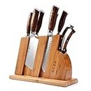 TUO 8-pcs Kitchen Knife Set - Forged German X50CrMoV15 Steel - Rust Resistant - Full Tang Pakkawood Ergonomic Handle - Kitchen Knives Set with Wooden Block - Fiery Phoenix Series