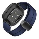 YODI Watch Strap Band Compatible with Fitbit Versa 4/ Fit bit Versa 3/ Fitbit Sense/Sense 2 Band, Soft Silicone Replacement Wristband Watch Straps for Men, Women (BLUE)