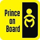 isee360 Baby On Board,Reflective Background Yellow,Prince on Board,Windows, Car Sticker
