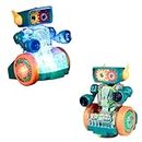 VikriDA Robot Rotating Gear Toy | Transparent Gear Electric Walking, 360 Degree Rotating Bump & Go Robot Toy with Flashing Lights & Sound (1 Piece Multicolor)
