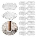 Carpet Protectors Spiked Caster Cups,16Pcs Plastic Caster Cups Round & Square Comfortable Touch Caster Cups,Furniture Leg Carpet Protectors,for Sofas,Tables,Chairs,Bookcases or Other Furniture(Clear)