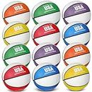 Lenwen 12 Pieces Rubber Basketball Official Size 5 7 Indoor Outdoor Basketball Bulk with Pump for Game Practice Training Street Ball Back to School Sport Gift for Kids Youth Teens Adults (Size 5)
