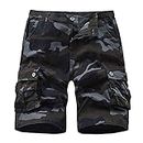APTRO Men's Cargo Shorts Relaxed Fit Outdoor Casual Shorts D04 Camo Black 34