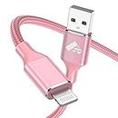 Aioneus 1M iPhone Charger Cable MFi Certified USB A to Lightning Cable iPhone Cord Fast Charging Compatible for iPhone 14 13 12 Mini Pro Max 11 X XS XR 8 Plus 7 Plus 6 Plus 5s SE iPad Pro iPod