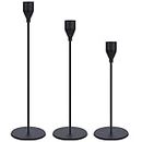 VICBINLY Candle Holders Set of 3 Candlestick Holder, Modern Decorative Metal Candle Stand for Wedding, Dinning, Party (Black)