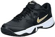Nike Men's Court Lite 2 Tennis Shoe, Black/Metallic Gold-White, 10 Regular US