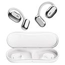 Oladance Open Ear Headphones Bluetooth 5.2 Wireless Earbuds for Android & iPhone, Open Ear Earbuds with Dual 16.5mm Dynamic Drivers, Up to 16 Hours Playtime Waterproof Sport Earbuds -Space Silver