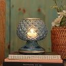 Home4U Blue Glass Candle Holder for Home & Office Décor