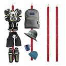 Hockey Drying Rack,2 Pack Hockey Equipment Gear Drying Rack,Hockey Hanger,Sports Gear Organizer Hanging Straps with 5 Hooks,Ice Hockey Gifts for Ice Hockey Baseball Catcher Football (Red/ 2 Pack)
