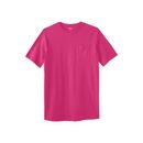 Men's Big & Tall Shrink-Less™ Lightweight Longer-Length Crewneck Pocket T-Shirt by KingSize in Electric Pink (Size XL)