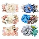 HCliptie 6pcs 3inch Flower Hair Clip for Baby Girl Lightweight Floral Hair Bow with Boutique Fully Lined Alligator Accessories for Toddler Teens Gifts Box pink blue