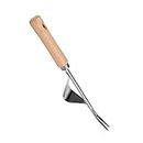 Garden Weeder Hand Weeder Fork Tool Weed Puller Removal Stainless Steel Manual Digging Dandelion Remover Tool Lawn Farmland Transplant Tool with Smooth Wood Handle