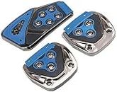 Oshotto 3 Pcs Non-Slip Manual CS-375 Car Pedals kit Pad Covers Set Compatible with Hyundai Creta(2020-2023) (Blue)