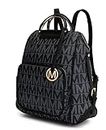 MKF Collection Vegan Leather Backpack Purse for Women - Ladies Fashion Travel - Big Bookbag Top-Handle, Cora Black, Large, Lora