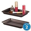 iDesign Countertop Guest Towel Tray, Bathroom Vanity Organizer - Bronze, Pack of 2