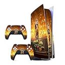 GADGETS WRAP Printed Vinyl Skin Sticker Decal for Sony PS5 Playstation 5 Disc Edition Console & 2 Controller (Skin Only, Console & Controller not Included.) - Roman Multicolor