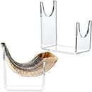 2 Pieces Clear Shofar Stand Acrylic Stand for Shofar Small Shofar Horn Stand Sword Shofar Holder for Christmas Home Office Decor Gifts, 4.25 x 2.52 x 4.72 Inches
