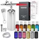 U.S. Cake Supply - Complete Cordless Handheld Airbrush Cake Decorating System, Professional Kit with a Full Selection of 12 Vivid Airbrush Food Colors - Decorate Cakes, Cupcakes, Cookies & Desserts