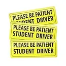 3PCS Student Driver Magnet for Car, 3.5 * 9" Upgraded Reflective Red Font Student Driver Safety Sign Magnet Vehicle Bumper Magnetic Sticker for New Drivers, Beginner, Car Accessories (Black/Red-1)