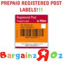 BRAND NEW!!! 100 x Australia Post Registered Prepaid Labels RRP$375!!!