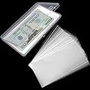 KSIWRE 100PCS Plastic Money Sleeve for Bills, Clear Paper Money Protector Bags, Currency Collection Sleeves for Collecting Banknotes, Paper Money, Dollar Bills, Stamp or Cards, with Storage Container