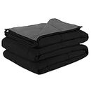 ROKDUK Weighted Blanket King Size 30 Lbs 86x92 in Cooling Weighted Blanket for Couples 1800 Brushed Microfiber Reversible Heavy Blanket with Premium Glass Beads (Black & Dark Grey)