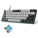 60% Mechanical Keyboard,MageGee Gaming Keyboard with Blue Switches and Sea Blue Backlit Small Compact 60 Percent Keyboard Mechanical, Portable 60 Percent Gaming Keyboard Gamer(Black Grey)…
