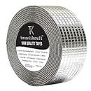 TRENDIKRAFT 2 inch x 5 mtr waterproof Adhesive Heavy Duty Aluminium Foil Tape with Liquid Rubber Super Solution Sealer Butyl Strong Tape for PipeRoof & Tank Leakage Water proof Seal Repair Tep