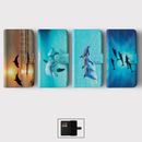 CASE FOR IPHONE 15 14 13 12 11 SE WALLET FLIP PHONE COVER BEAUTIFUL DOLPHINS