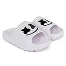 Pampy Angel Zig Zag Smarteria Men's Flip Flops Slides Back Open Household Comfortable Slippers White,6 (UK/India)