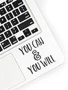 ISEE 360® You Can & You Will, Motivational Quotes Laptop Sticker Laptop Skin All Models Vinyl (Black) Decals (L x H 7.6 cm x 5.7 cm)