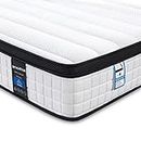 Inofia Double Memory Foam Sprung Mattress 10.6 Inch,4FT6 Spring Mattress with Innovative Memory Foam and Soft Knitted Fabric,The Elegant Collection(135x190x27cm)