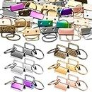 Hotop, 72 Pieces Keychain Fob Hardware Key Fob Hardware Wristlet Hardware Lanyard with Metal Ring for Keychain and Wristlet (Rose Gold, Chameleon, Gray, Gold, Silver, Bronze,25 mm), 25mm