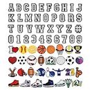 Letters Numbers and Sports Charms for Croc Shoe Decoration, Basketball Baseball Hockey Softball Soccer Football Gift for Boys Kids Teens and Adults