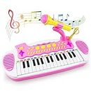 Kids Piano Keyboard- Toys for 3+ Year Old Girls Gift, Blue Piano Toy with 31 Keys and Microphone Multifunction Keyboard Piano for Kids, Toys for 3 4 5 6 Year Old Girl Birthday Gift