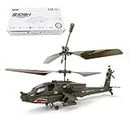 RC Apache Helicopter, One Key Takeoff S109H 2.4G 3CH Dual-Prop Gyro Stabilized Remote Control Helicopter with Bright Night Navigation Lights (RTF Version)