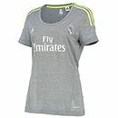 adidas Women's Real Madrid Away Jersey - Grey/Solar Yellow, X-Small