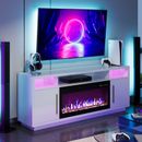 74"/70" LED Lighting Entertainment Center with Electric Fireplace