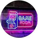 Game Room Arcade TV Man Cave Bar Club Dual Color LED Enseigne Lumineuse Neon Sign Bleu et rouge 400 x 300mm st6s43-j2850-br