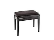 K & M 13900 Piano Bench - Matt, Velvet Seat - Black