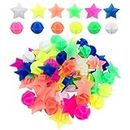 ACKLLR 72 Pieces Bike Wheel Spokes Beads, Colorful Bicycle Decoration Spoke Plastic Clip Round Decor Beads for Kids, Assorted Color and Shapes