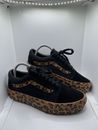 Vans Old Skool Plateau schwarz Leopardendruck Schuhe Damen UK Größe 6 - brandneu
