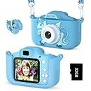 ASTGMI Mini Appareil Photo Numérique pour Enfants, 2.0 Pouces, Rechargeable Caméscope Cadeau Jouet Filles Garçons de 3 à 10 Ans, vidéo HD 1080p, 32G SD Carte (Bleu)