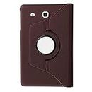 Caseous® Synthetic Leather 360 Rotating Flip Back Cover Case for Samsung Galaxy Tab E (9.6 Inch) SM- T560, T561,T565, T567V (Brown)