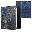 kwmobile Case Compatible with Amazon Kindle Oasis 10. Generation Case - eReader Cover - Golden Mandalas Yellow/Dark Blue