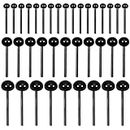 TOAOB 300pcs Black Glass Safety Eyes Set 2mm 3mm 4mm Small Doll Eyeballs on Wire for DIY Bear Doll Plush Animal Puppet Crafts