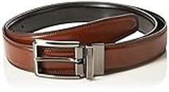 Perry Ellis Men's Portfolio Double Stitched Leather Reversible Belt (Sizes 30-42 Inches), Brown/Black, 40